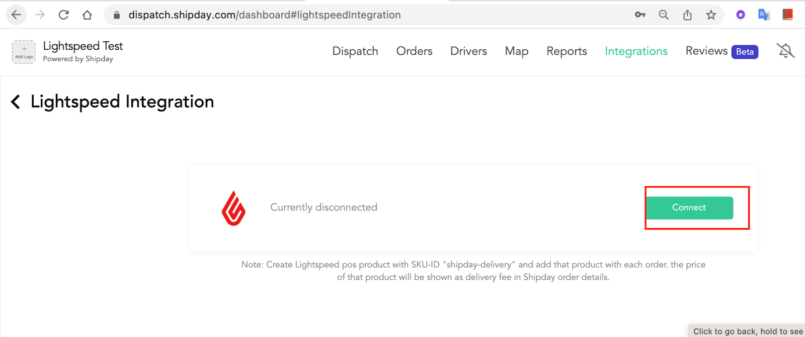 Lightspeed setup step 2