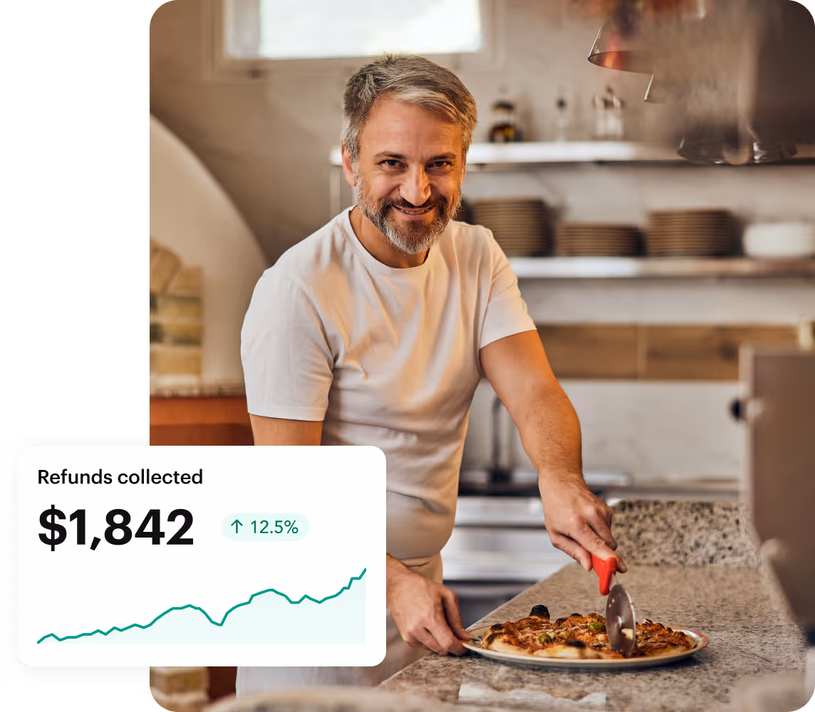 Pizzeria owner with the refunds collected through Shipday