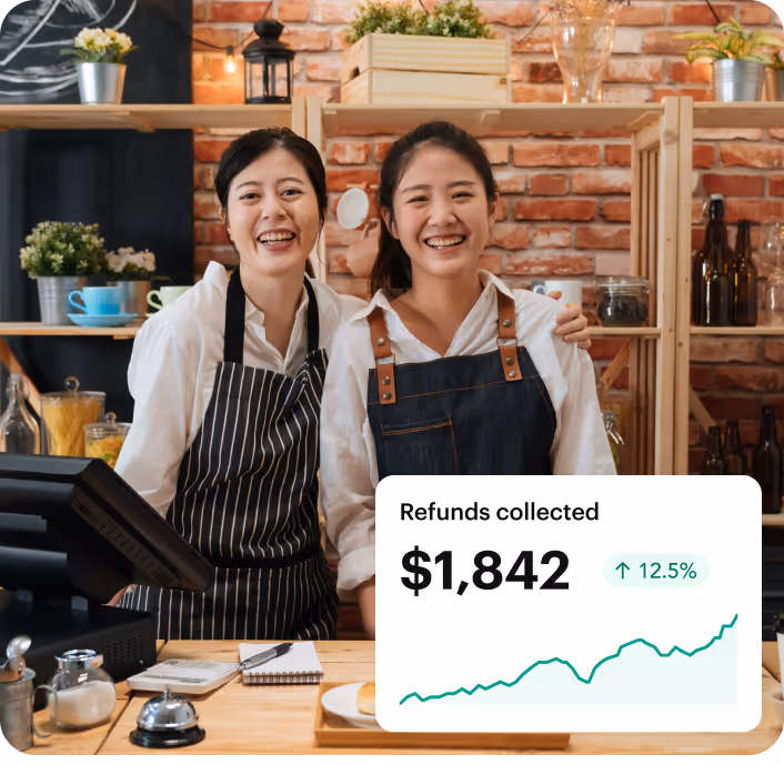 Two shop owners with the refunds collected through Shipday